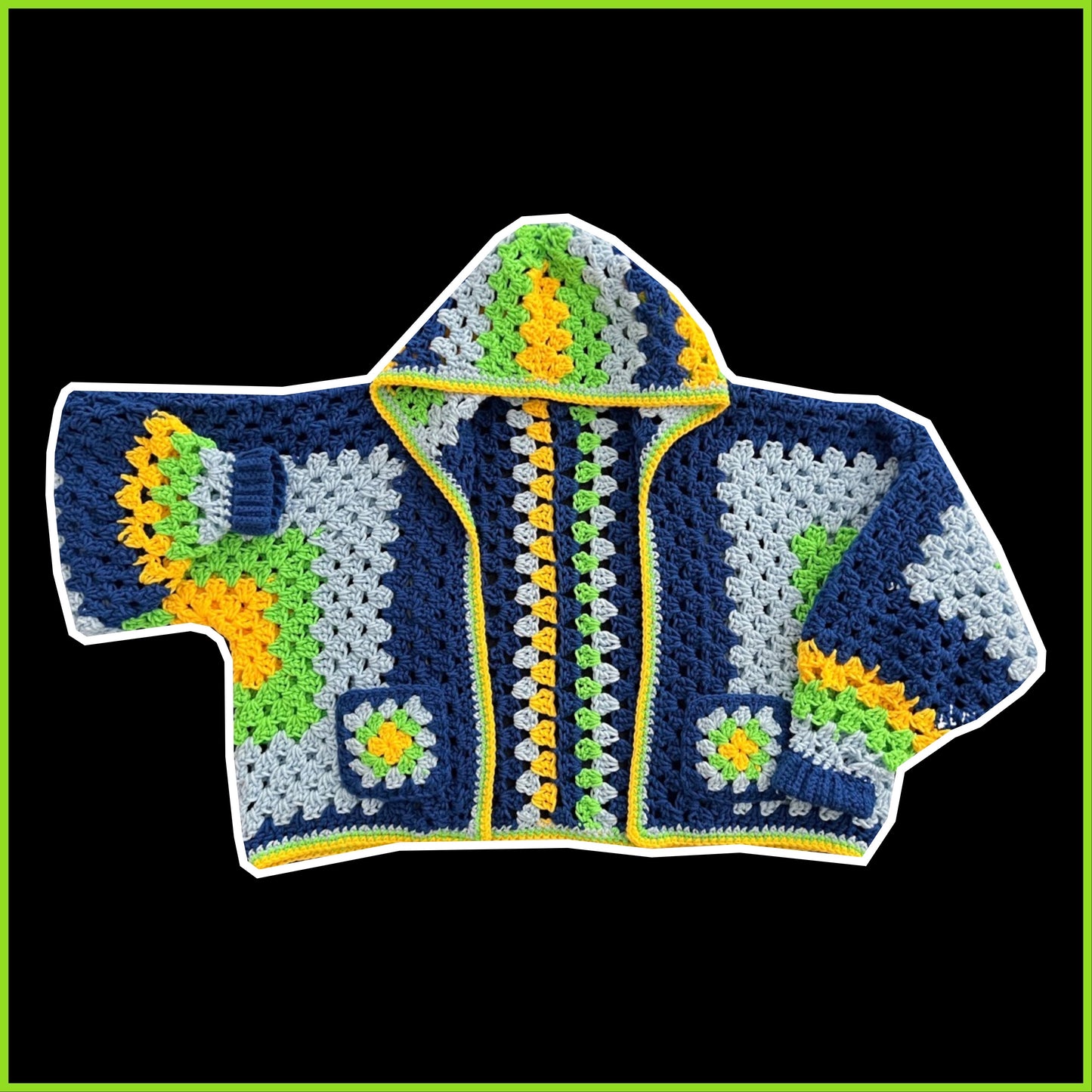 Granny Stitch Cardigan w/ Hood