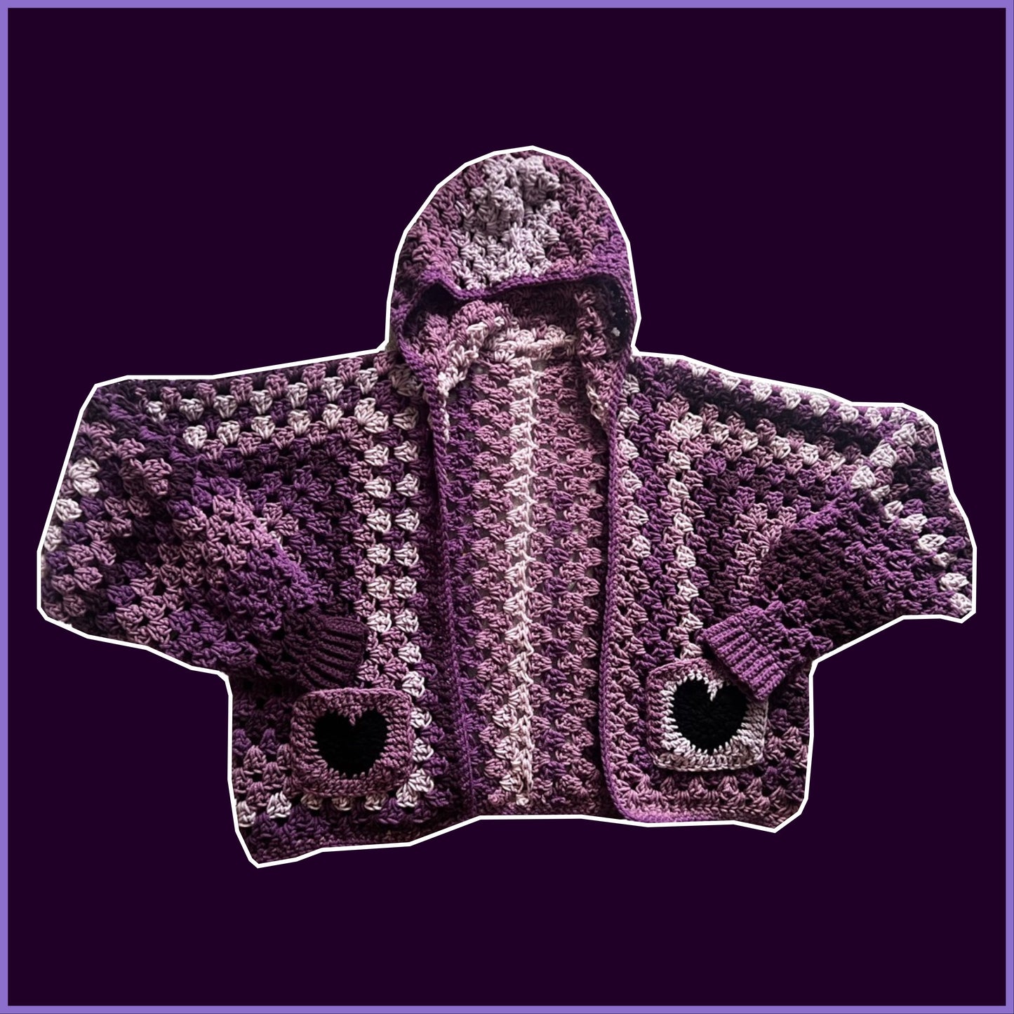 Granny Stitch Cardigan w/ Hood