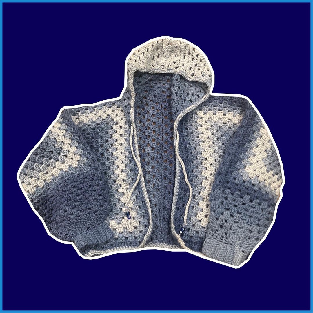 Granny Stitch Cardigan w/ Hood