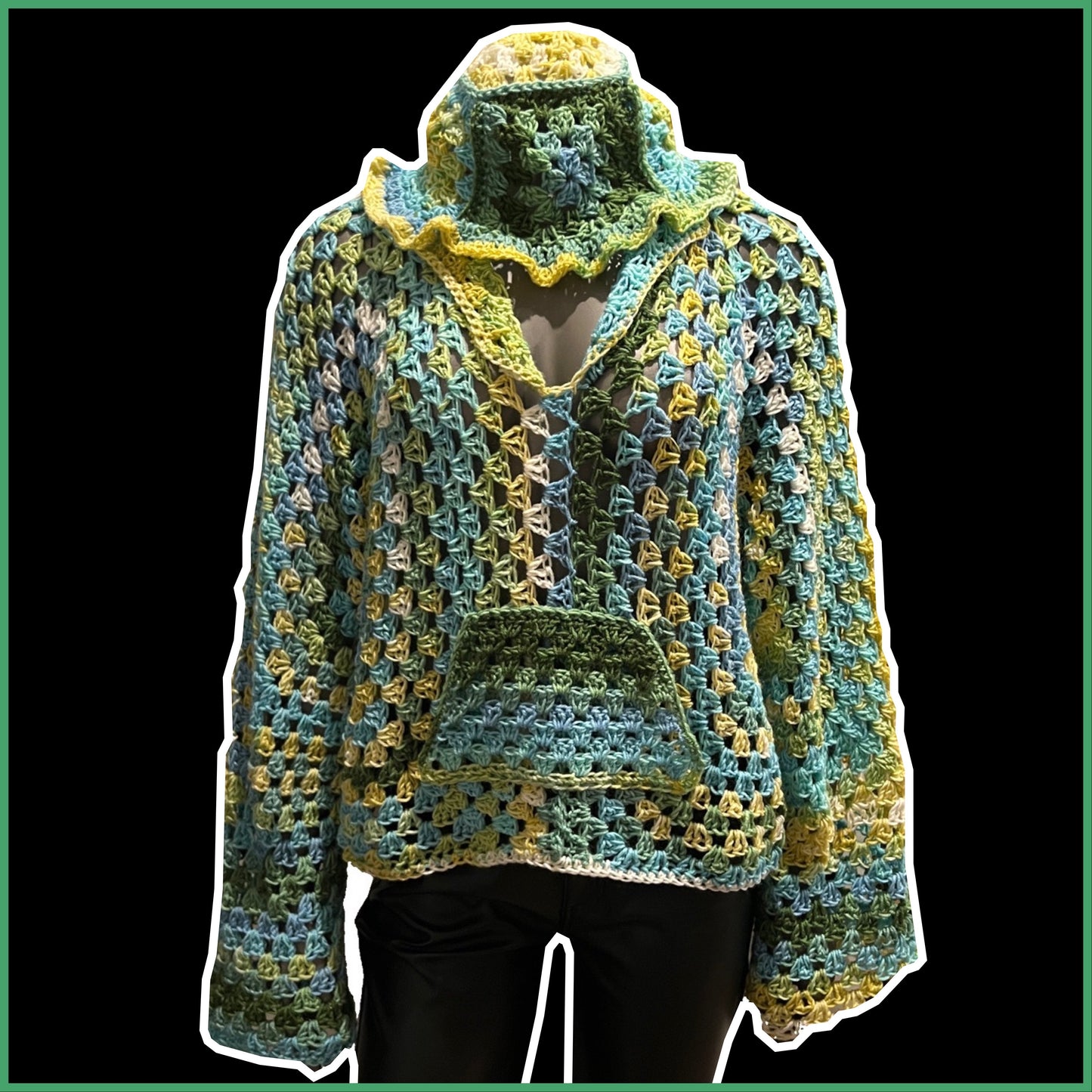 Granny Stitch Pullover & Bucket Hat Set