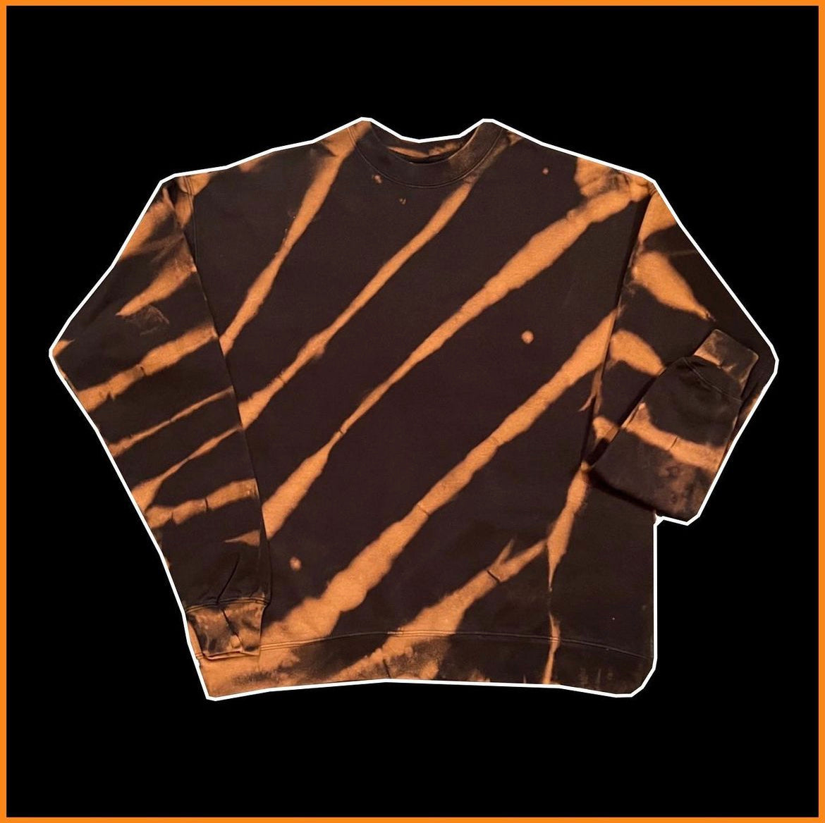 Striped Bleach Babe Crewneck - L